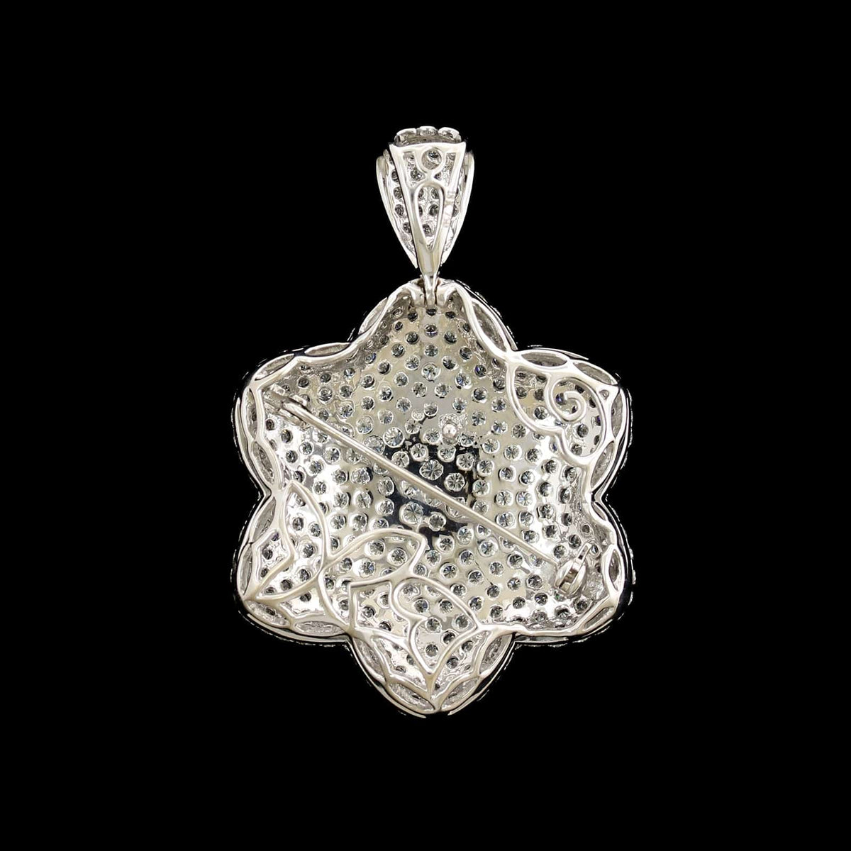 18K White Gold Estate Diamond Pin Pendant