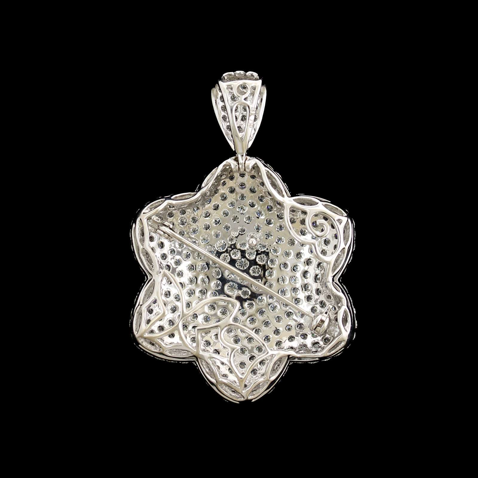 18K White Gold Estate Diamond Pin Pendant