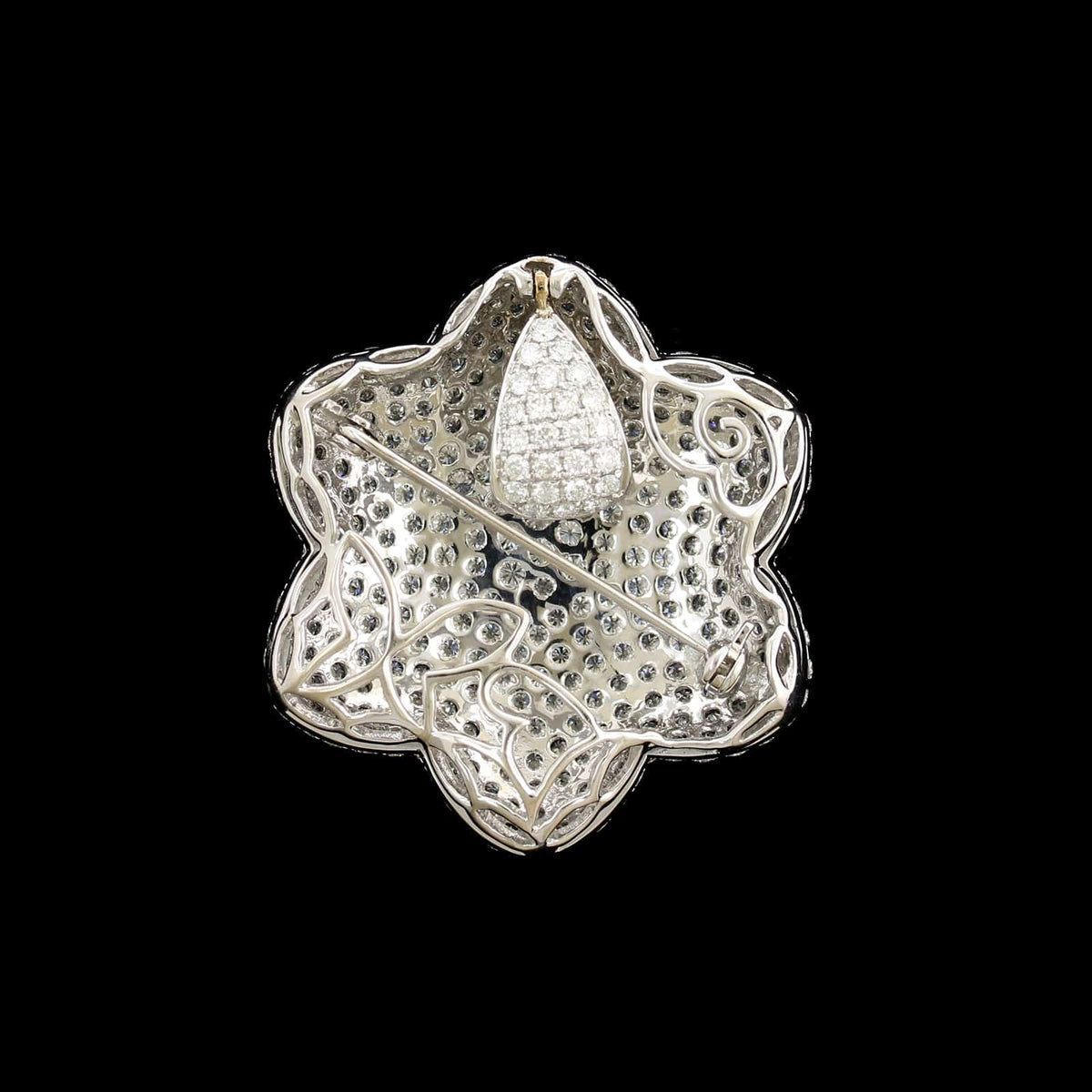 18K White Gold Estate Diamond Pin Pendant