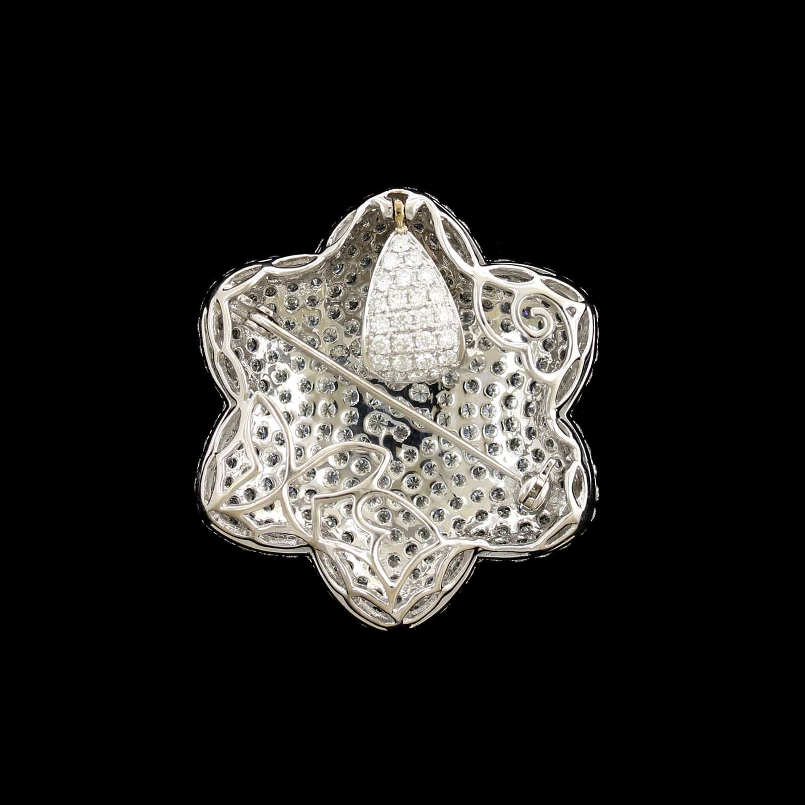 18K White Gold Estate Diamond Pin Pendant