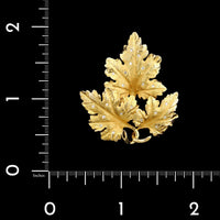 14K Yellow Gold Estate Diamond Leaf Pin