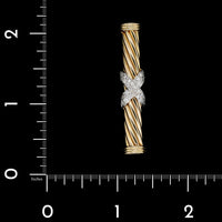 14K Two-tone Gold Estate Diamond X Pin