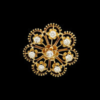 14K Yellow Gold Estate Diamond Pin Pendant