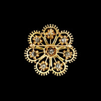 14K Yellow Gold Estate Diamond Pin Pendant