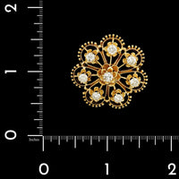 14K Yellow Gold Estate Diamond Pin Pendant
