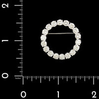 18K White Gold Estate Diamond Circle Pin