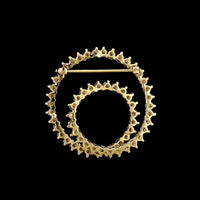14K Yellow Gold Estate Diamond Circle Pin