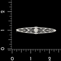 Vintage 14K White Gold Estate Diamond Filigree Pin