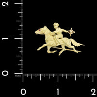 18K Yellow Gold Estate Horse and Rider Brooch