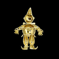 18K Yellow Gold Estate Clown Pin