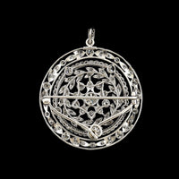 Vintage Art Deco Platinum Estate Diamond Pin Pendant