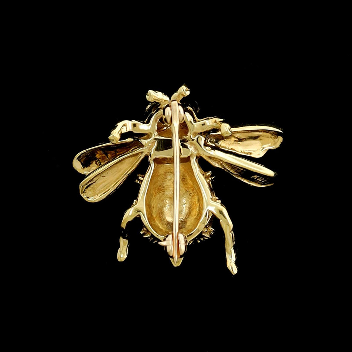 18K Yellow Gold Estate Bee Pin