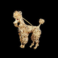 Ruser 14K Yellow Gold Estate Poodle Pin