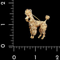 Ruser 14K Yellow Gold Estate Poodle Pin