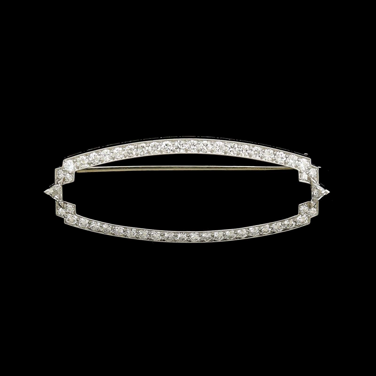 Art Deco Raymond Yard Platinum Estate Diamond Pin