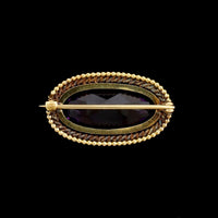 Antique 14K Yellow Gold Estate Amethyst Pin