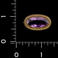 Antique 14K Yellow Gold Estate Amethyst Pin