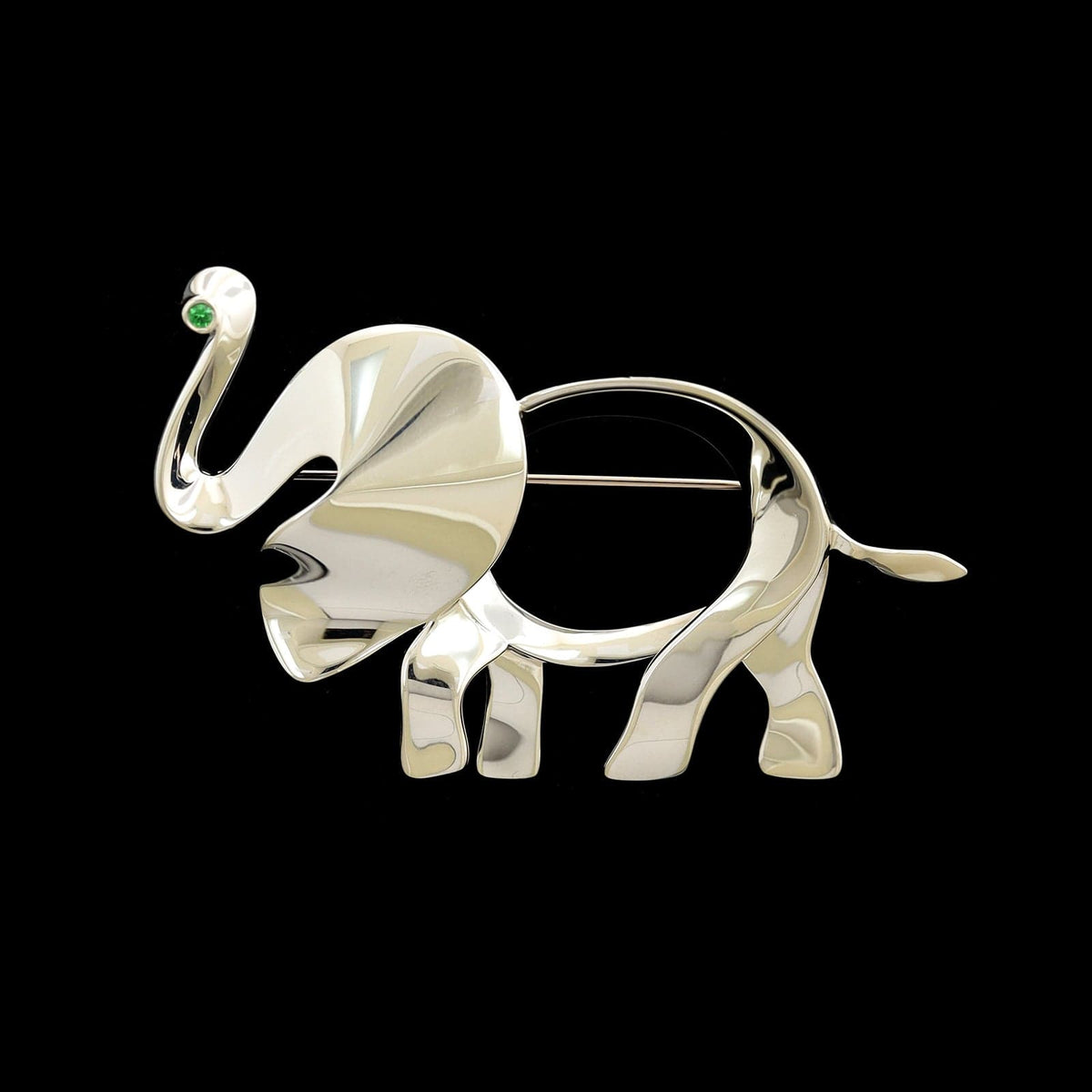 Tiffany & Co. Sterling Silver Tsavorite "Save The Wild Elephant" Brooch