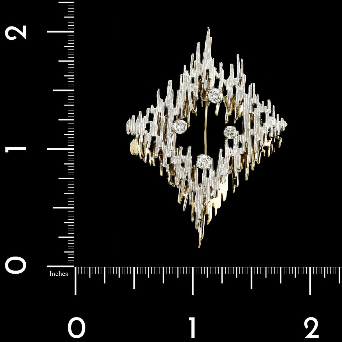 14K Two-tone Gold Estate Diamond Pin