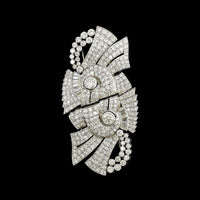 Vintage Platinum Estate Diamond Dress Clips