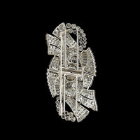 Vintage Platinum Estate Diamond Dress Clips
