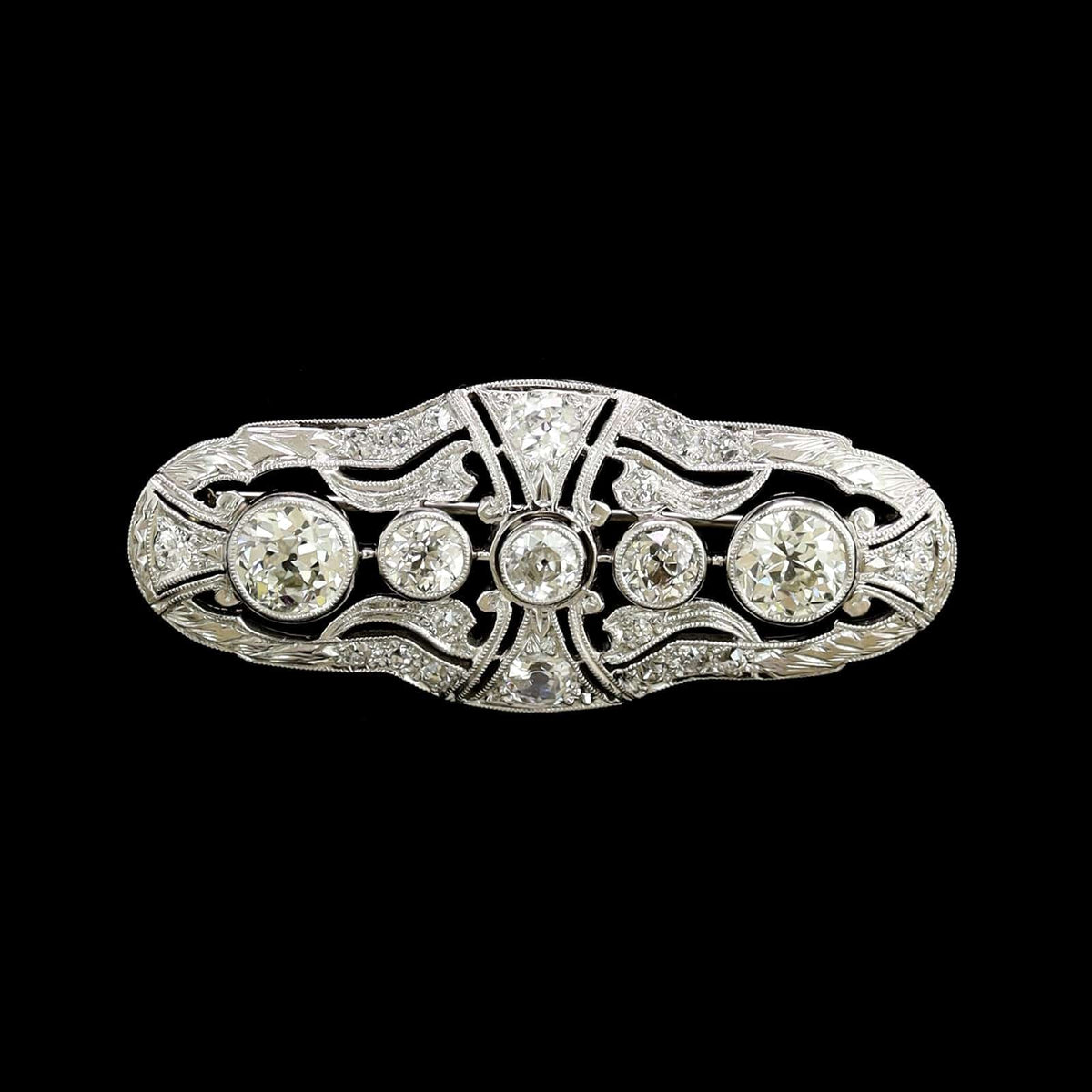 Antique Platinum Estate Diamond Pin