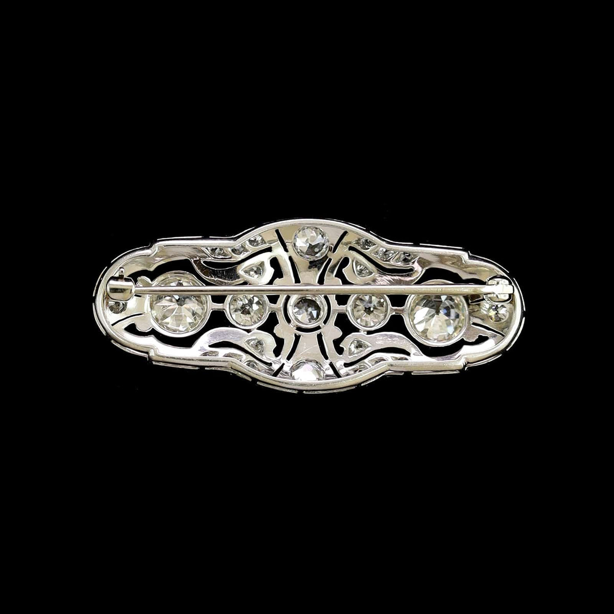 Antique Platinum Estate Diamond Pin