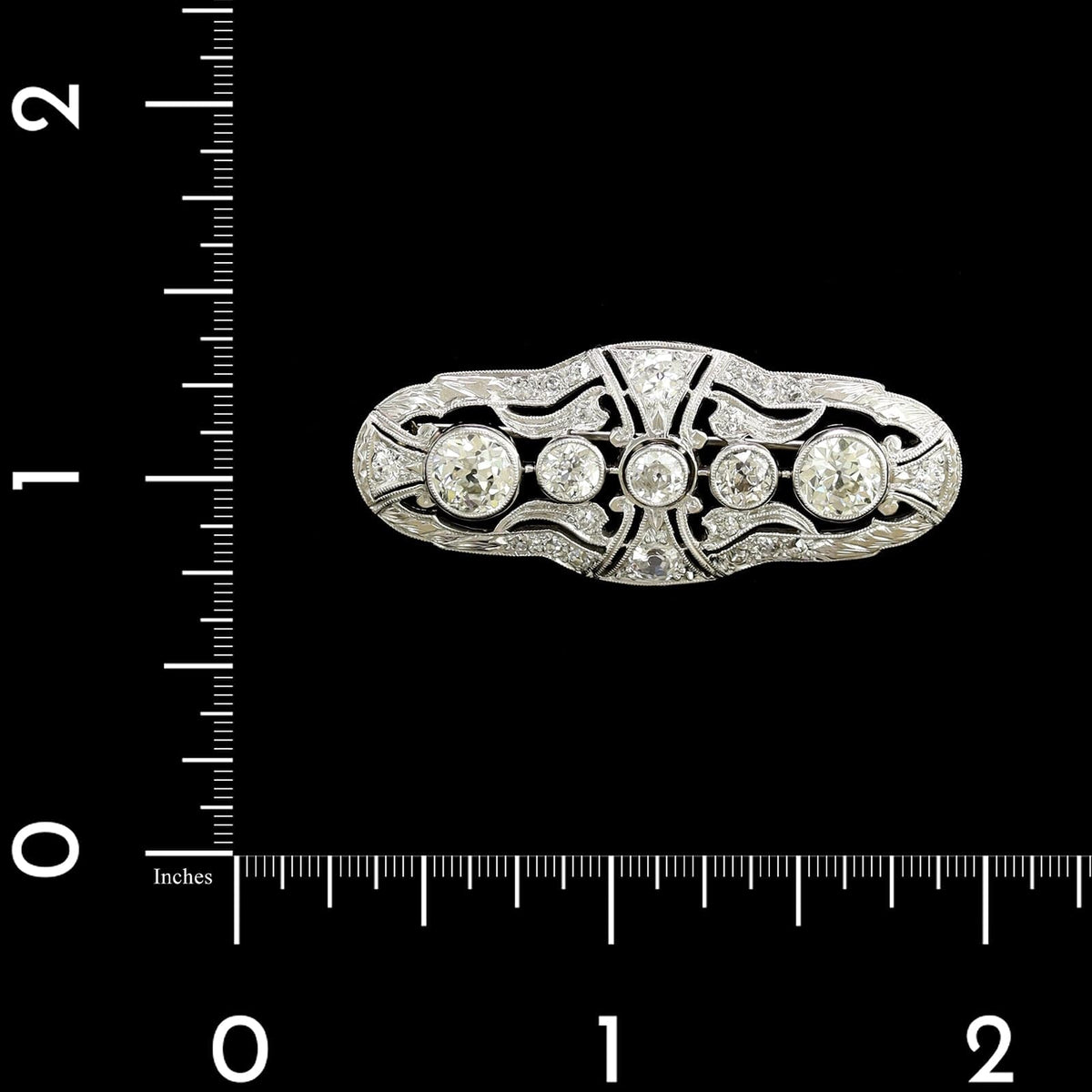 Antique Platinum Estate Diamond Pin