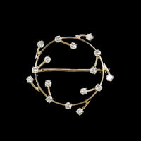 14K Yellow Gold Estate Diamond Circle Pin