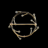 14K Yellow Gold Estate Diamond Circle Pin