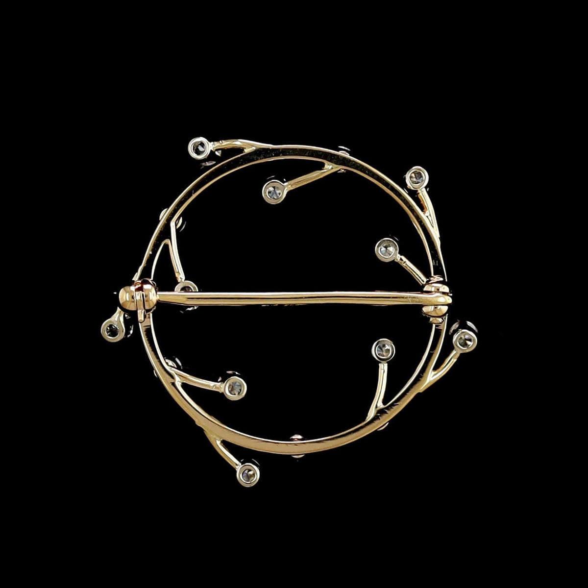14K Yellow Gold Estate Diamond Circle Pin – Long's Jewelers