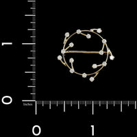 14K Yellow Gold Estate Diamond Circle Pin