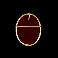 18K Yellow Gold Estate Agate Cameo Pin Pendant