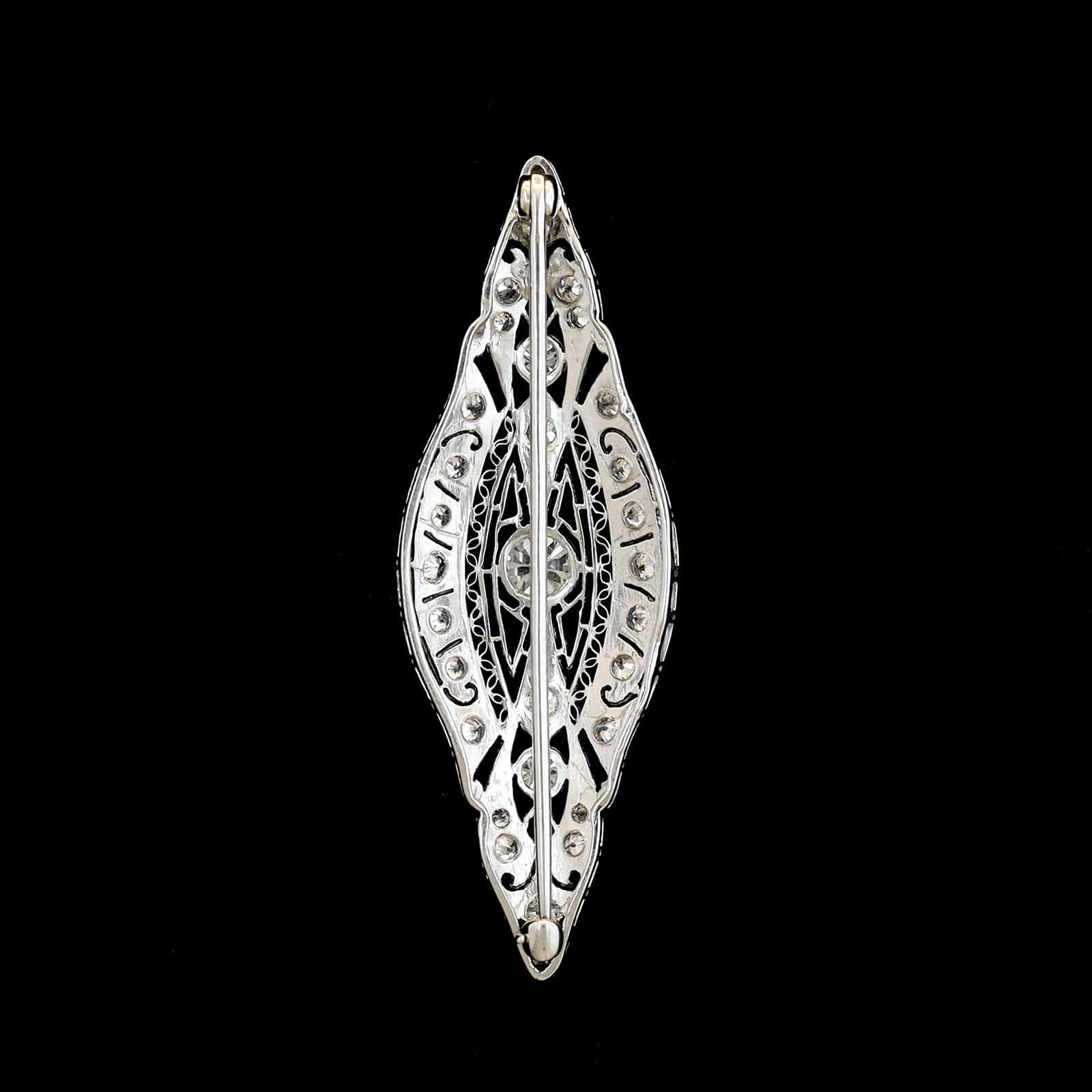 Antique Platinum Estate Diamond Pin