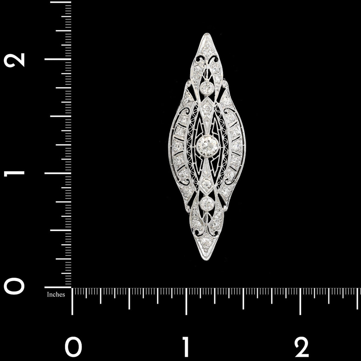 Antique Platinum Estate Diamond Pin