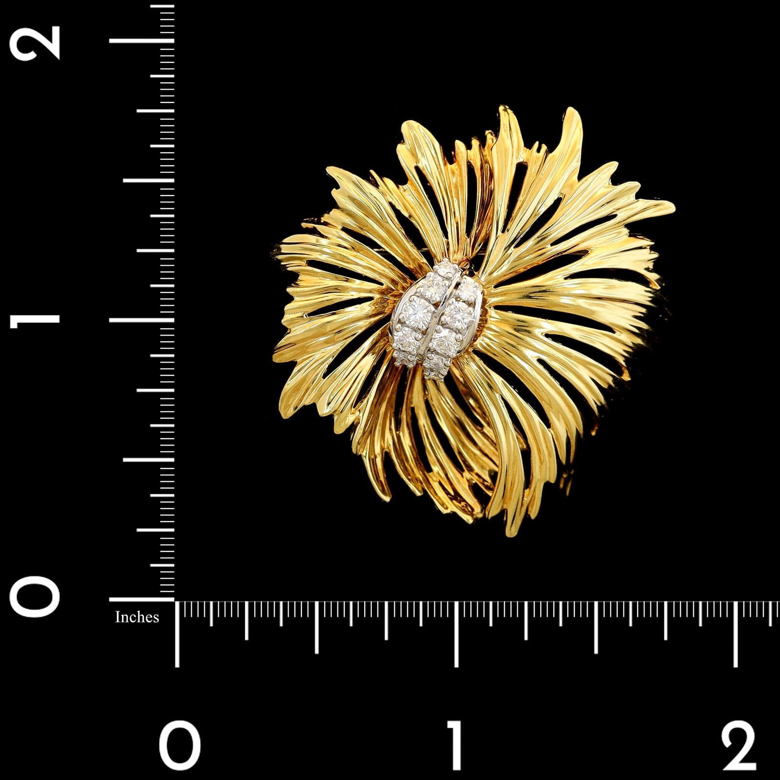 18K Two-tone Gold Estate Dankner Diamond Pin