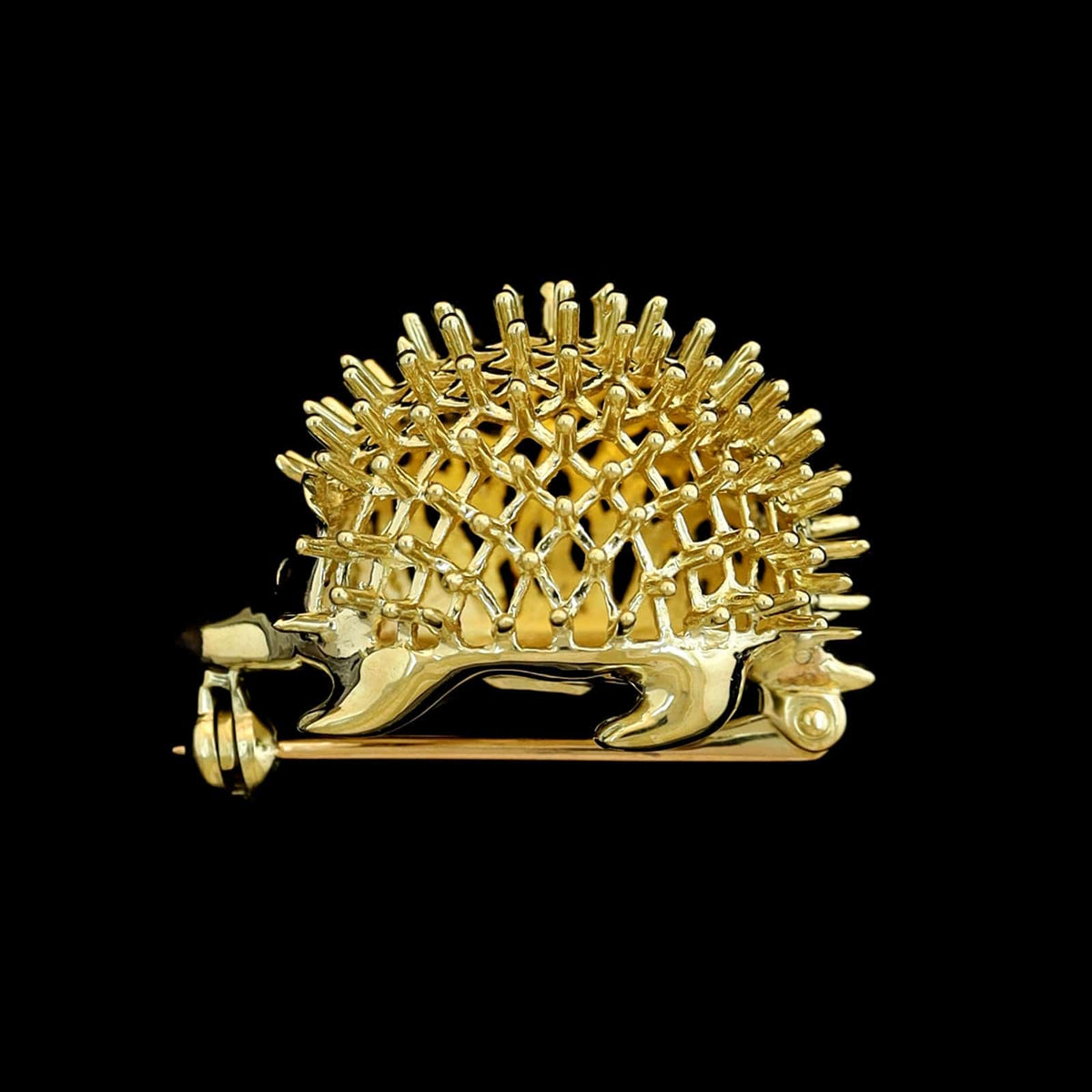 14K Yellow Gold Estate Hedgehog Pin