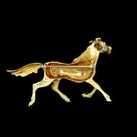 14K Yellow Gold Estate Horse Pin