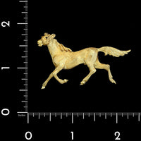 14K Yellow Gold Estate Horse Pin