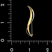 Tom Kruskal 14K Yellow Gold Estate Swirl Pin