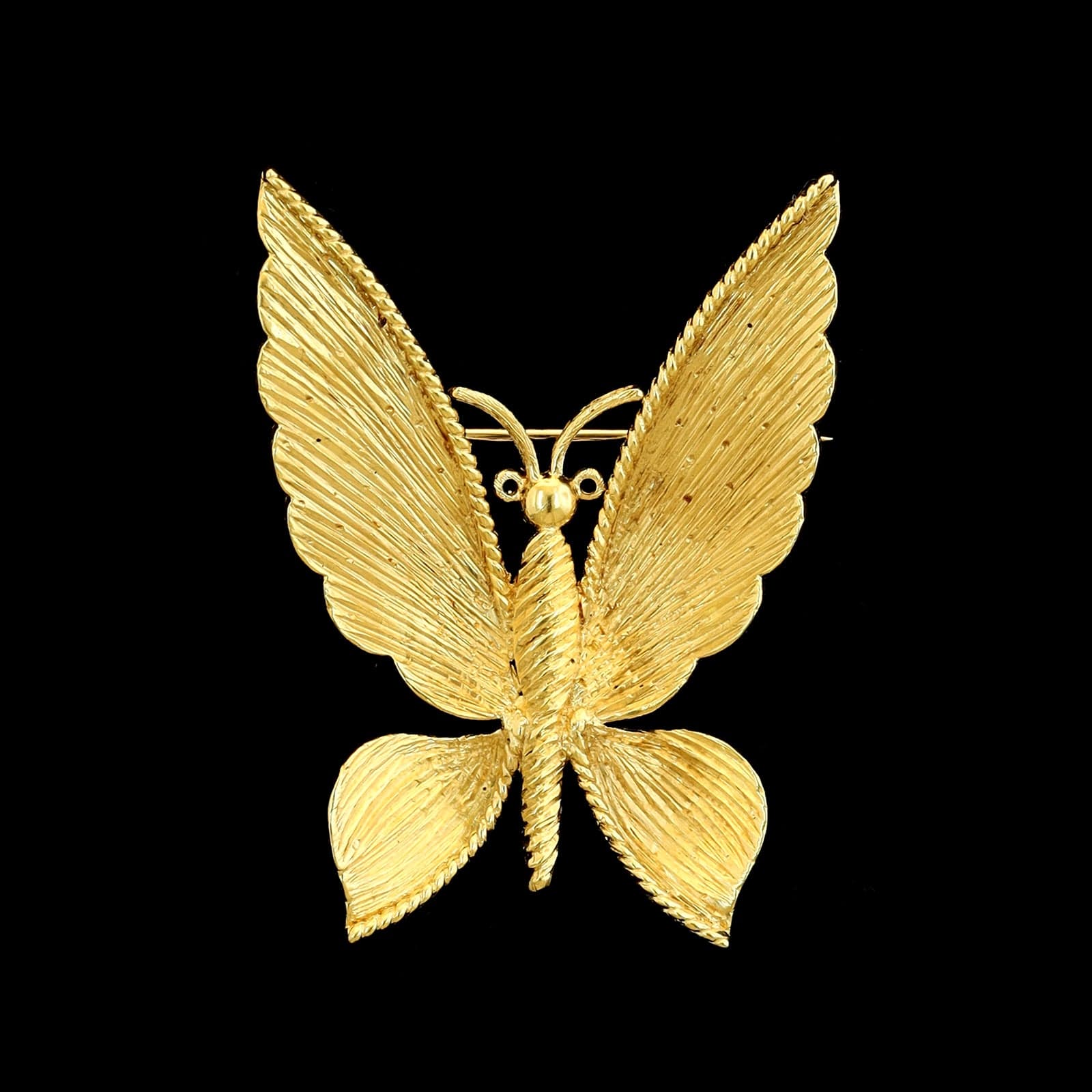 18K Yellow Gold Estate Butterfly Pin