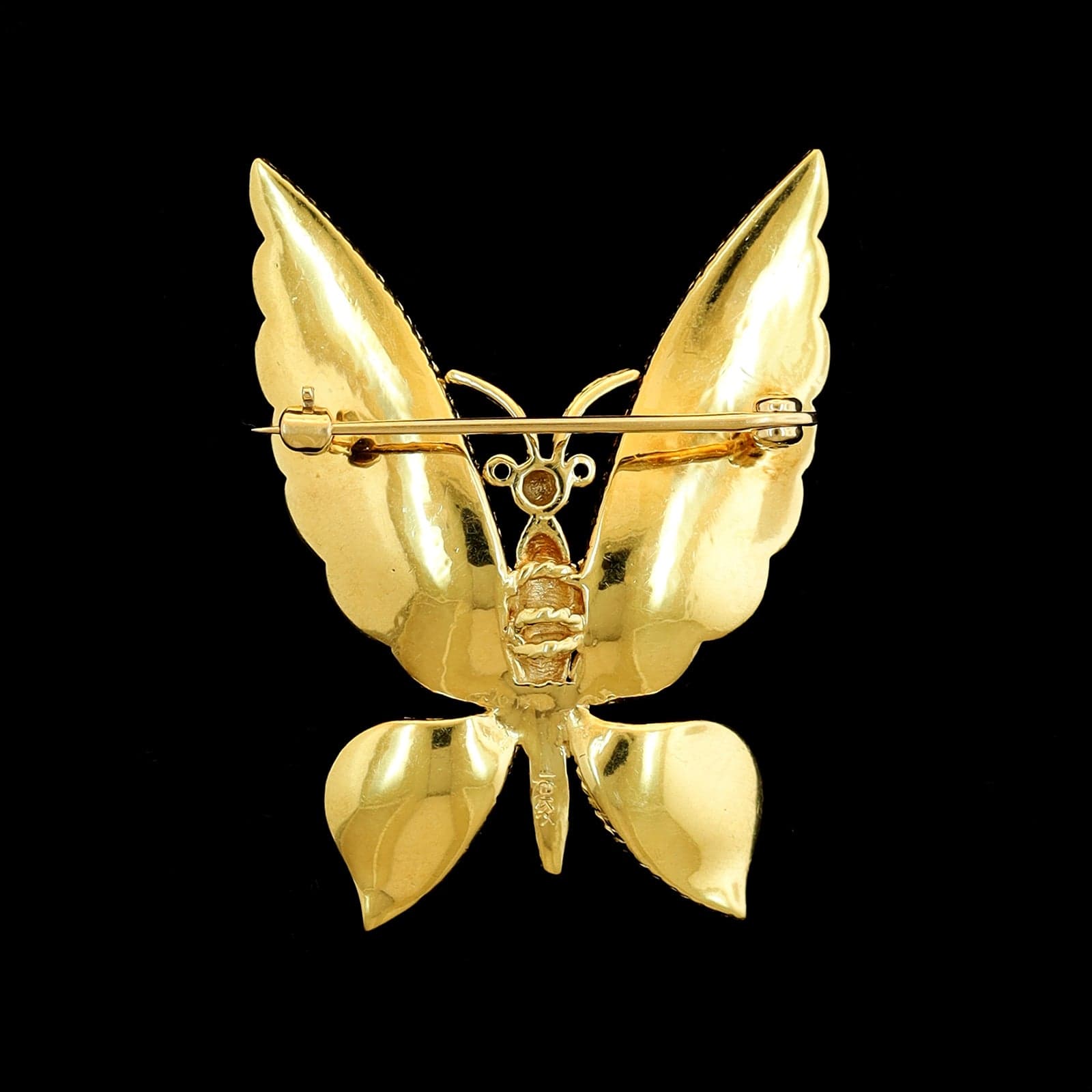 18K Yellow Gold Estate Butterfly Pin