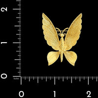 18K Yellow Gold Estate Butterfly Pin