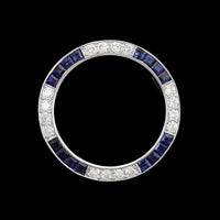Platinum Estate Sapphire and Diamond Circle Pin