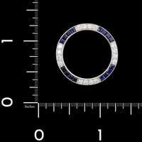 Platinum Estate Sapphire and Diamond Circle Pin