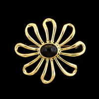 Tiffany & Co. Paloma Picasso 18K Yellow Gold Estate Onyx Daisy Flower Pin
