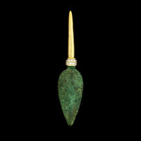 Matthew Trent 18K Yellow Gold Estate Diamond Arrowhead Pin