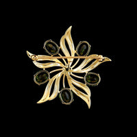 14K Yellow Gold Estate Peridot Pin