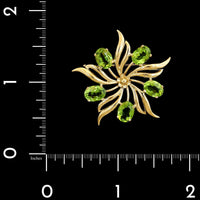 14K Yellow Gold Estate Peridot Pin