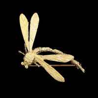 14K Yellow Gold Estate Dragonfly Pin